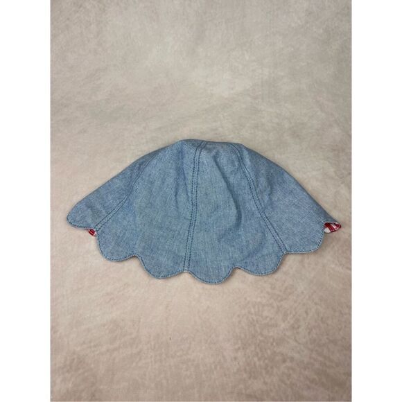 Vintage Tommy Hilfiger Reversible Infant Bucket Hat Plaid Gingham Denim - Picture 4 of 6